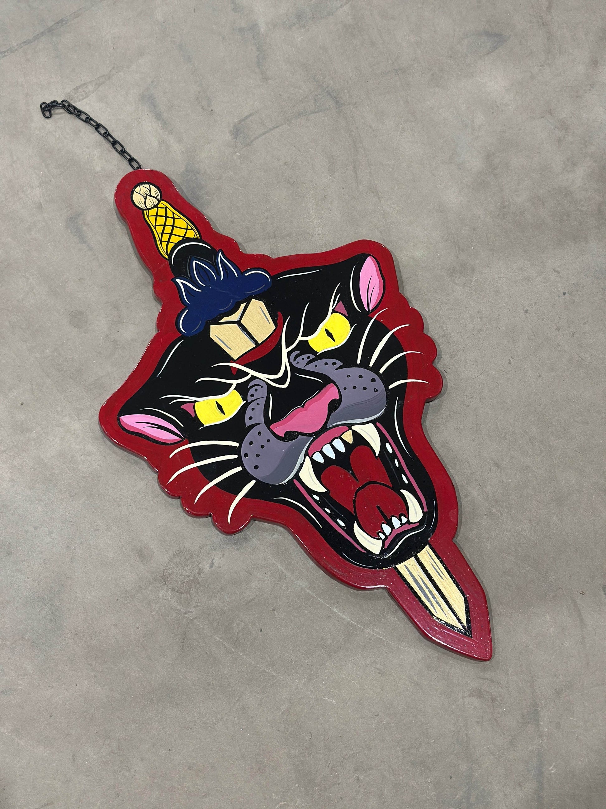 Traditional Panther & Dagger Painting - Original Renegade