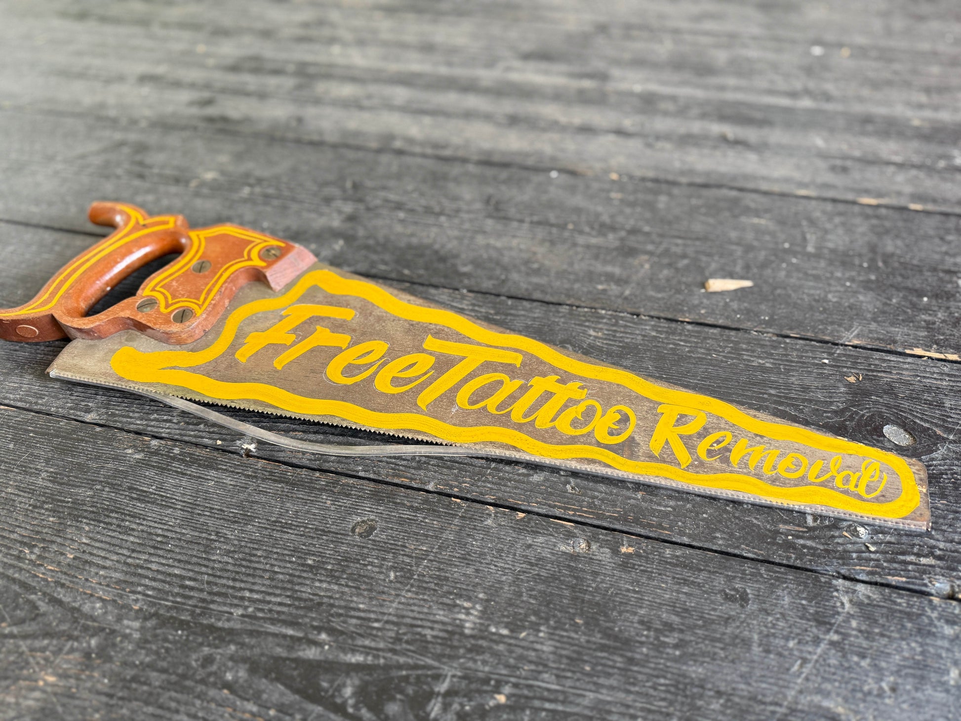 Hand Painted Vintage Saw | Free Tattoo Fixer 2 - Original Renegade