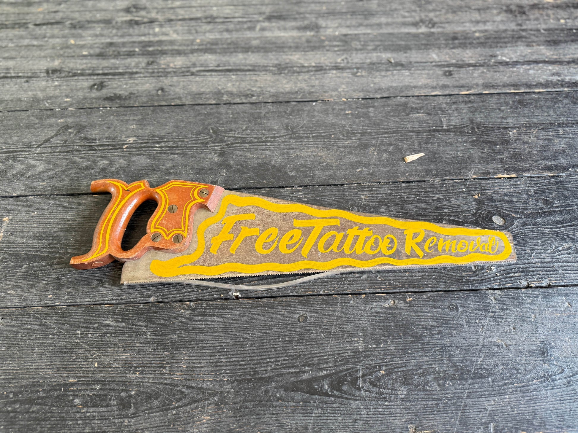 Hand Painted Vintage Saw | Free Tattoo Fixer 2 - Original Renegade