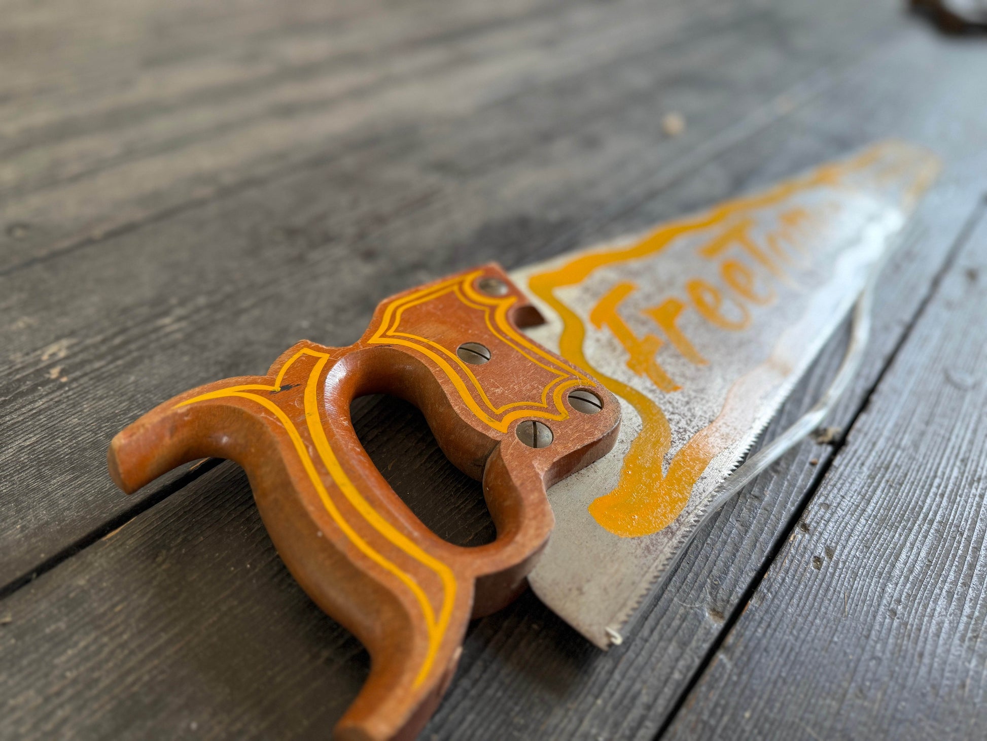 Hand Painted Vintage Saw | Free Tattoo Fixer 2 - Original Renegade