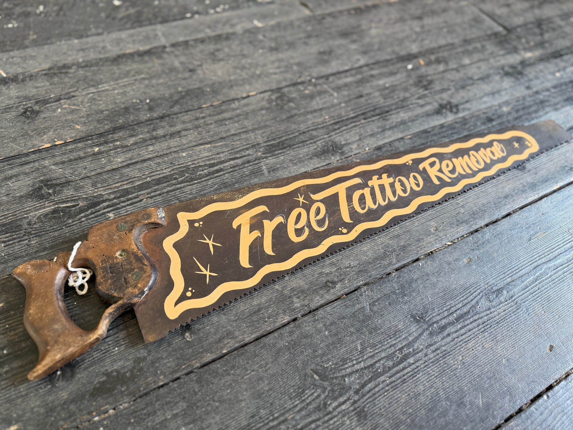 Hand Painted Vintage Saw | Free Tattoo Fixer 2 - Original Renegade