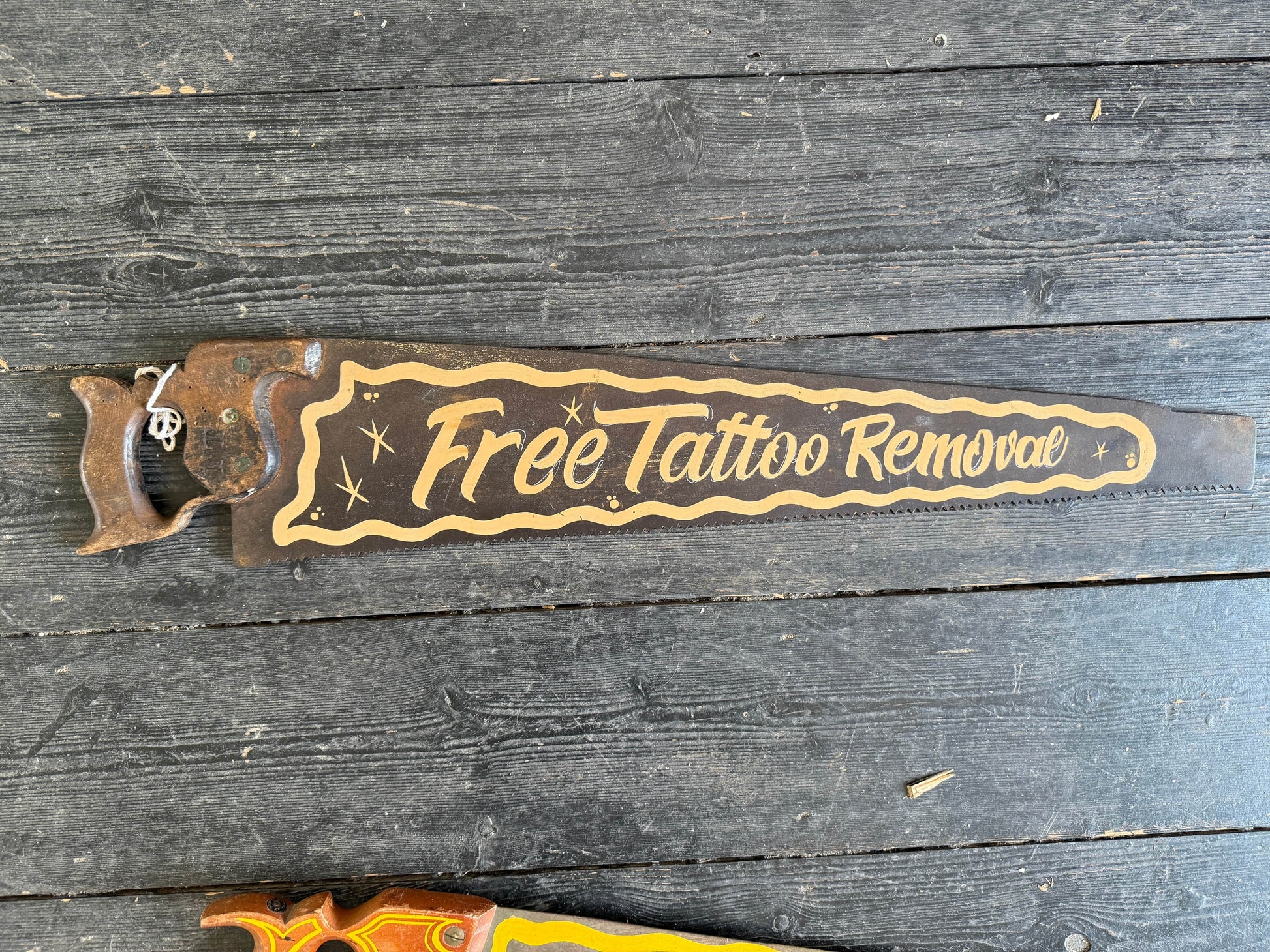 Hand Painted Vintage Saw | Free Tattoo Fixer 2 - Original Renegade