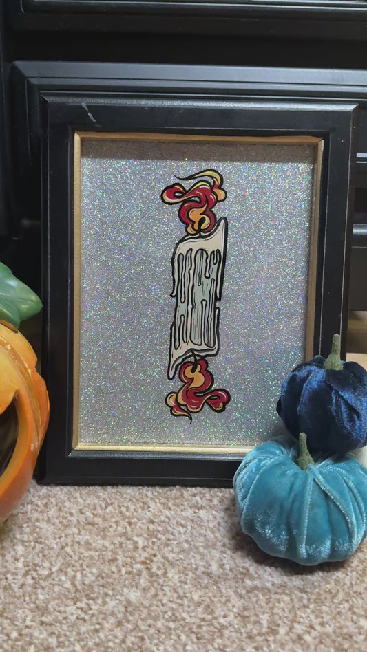 Burning at Both Ends | Reverse Glass Painting