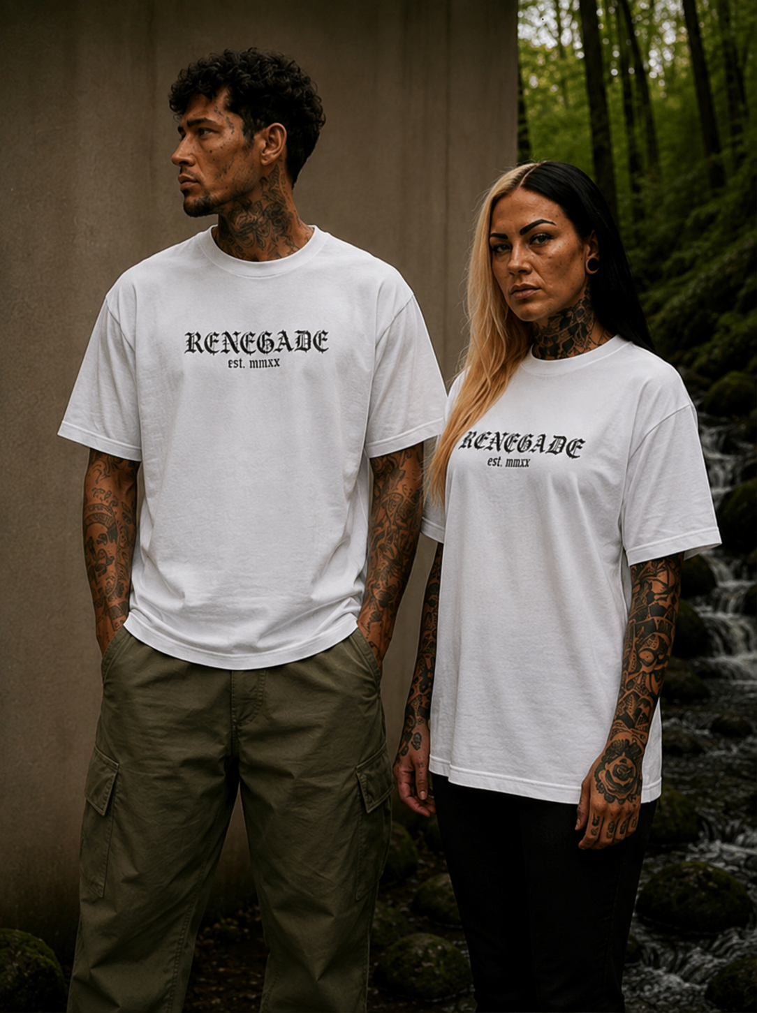 Models wearing Original Renegade Core Classics graphic tees