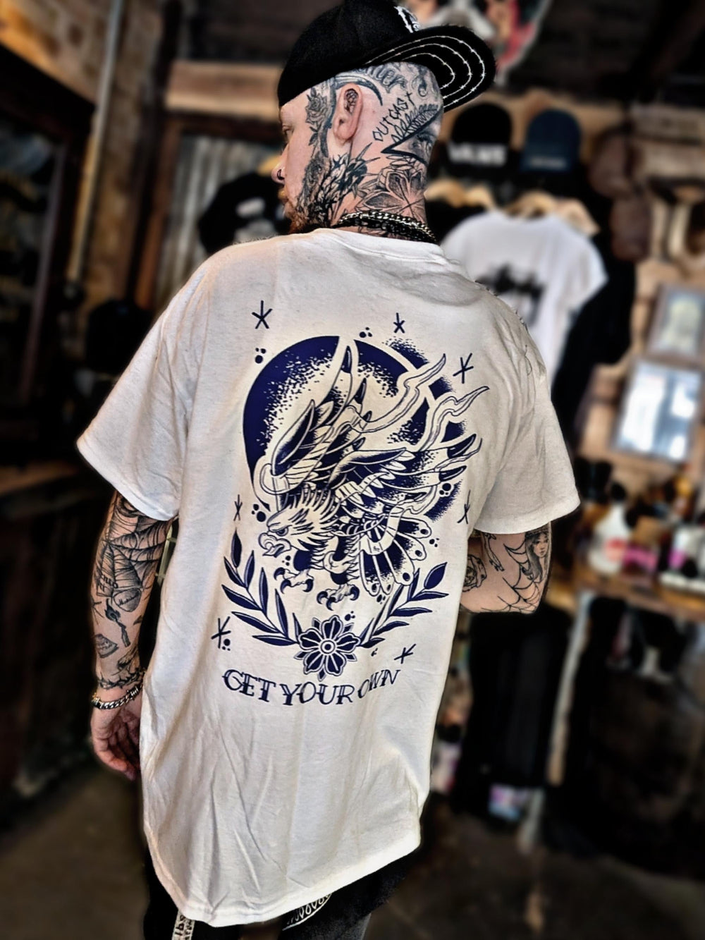 Old School Eagle graphic tee lifestyle product photo - Original Renegade