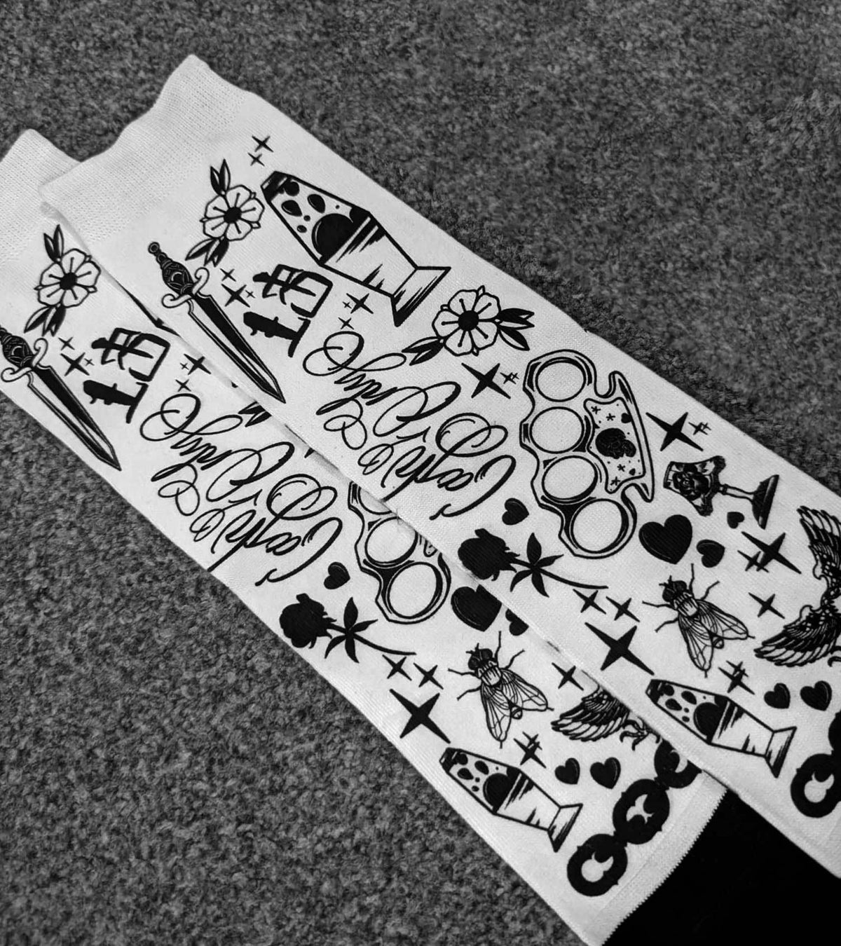 Traditional tattoo flash socks — pair product photo, Original Renegade