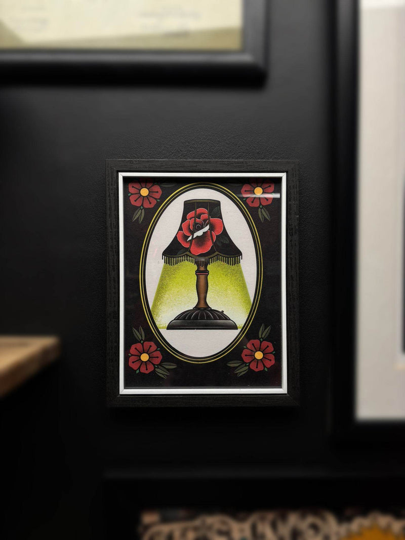 Traditional lamp tattoo flash print — detail view, Original Renegade