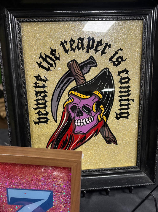 The Reaper Is Coming | Reverse Glass Painting - Original Renegade