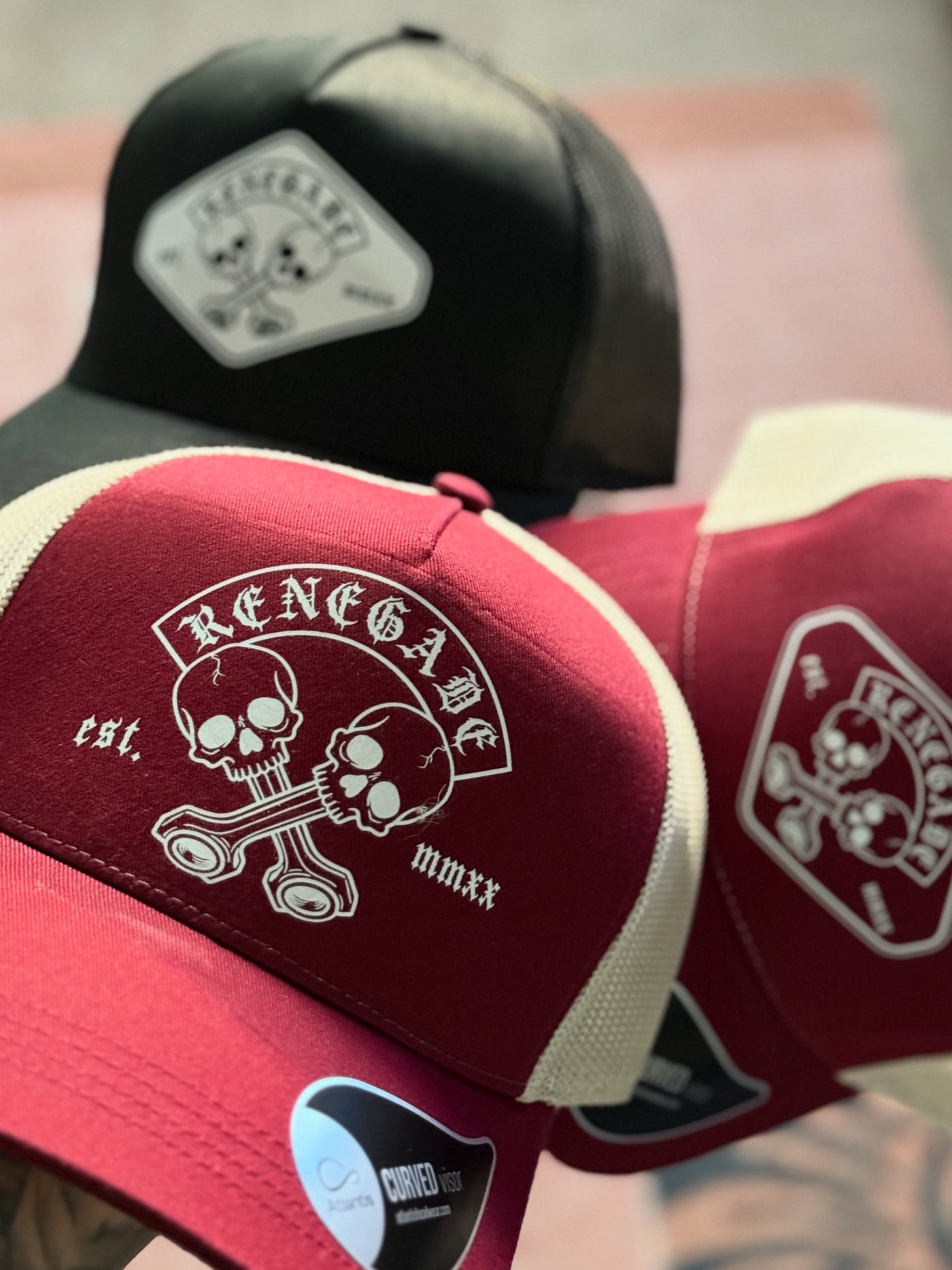 Renegade Motel Key trucker cap — lifestyle photo, Original Renegade