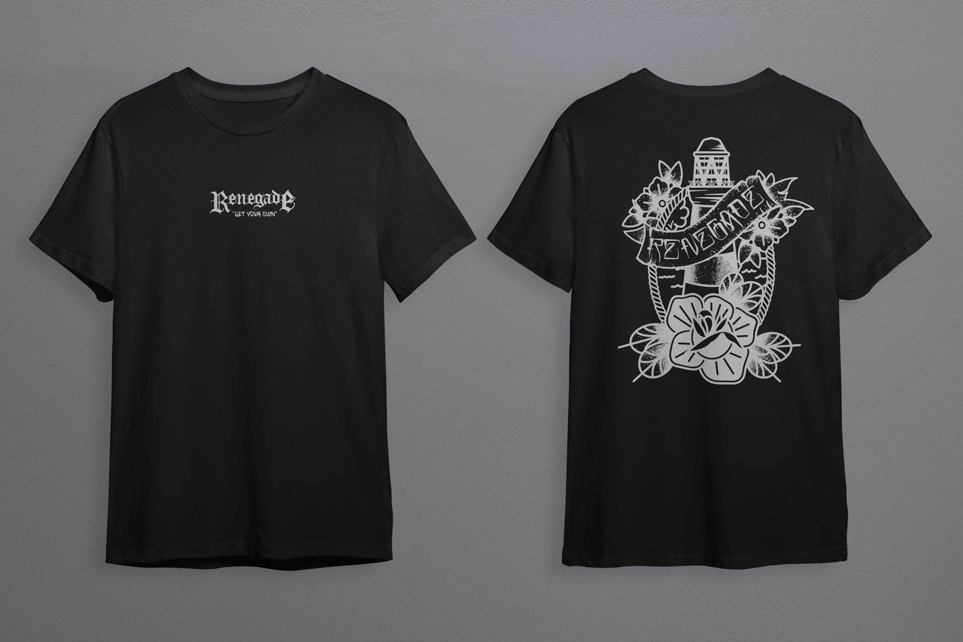 Lighthouse graphic tee front and back product mockup - Original Renegade
