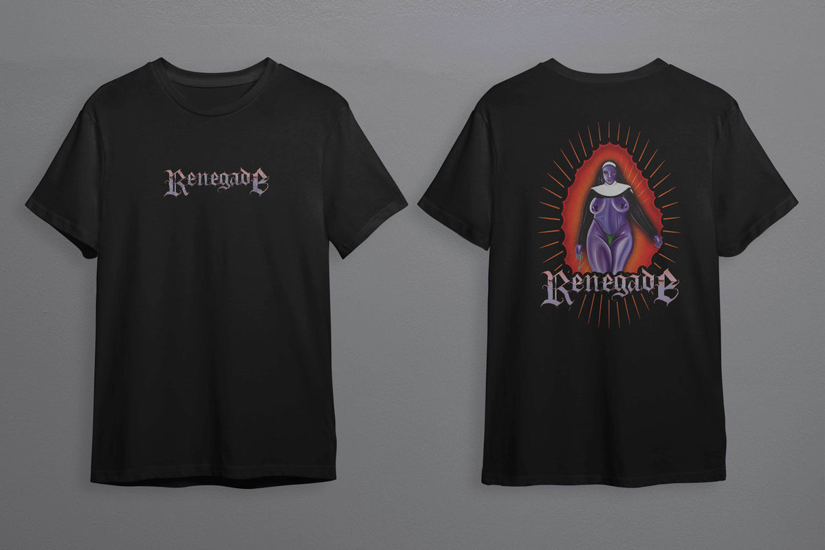 Sinnin’ Never Looked So Sweet heavyweight graphic T-shirt with front and back artwork