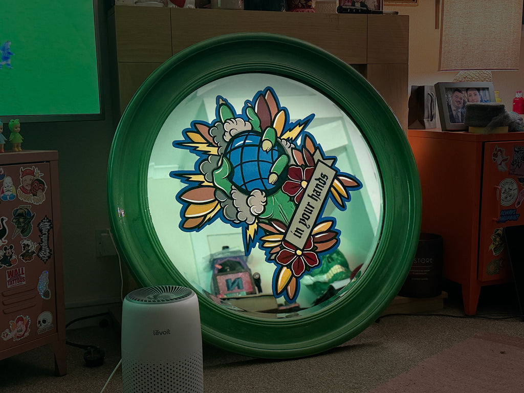 In Your Hands | Hand Painted Art on Glass Mirror - Original Renegade