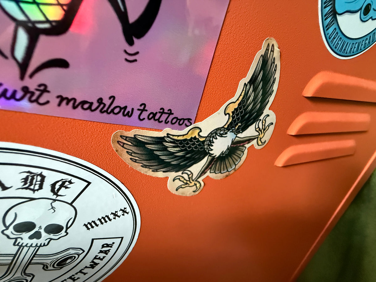 Old School Eagle tattoo decal — alternate angle, Original Renegade