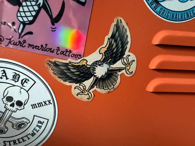 Old School Eagle tattoo decal — detail view, Original Renegade
