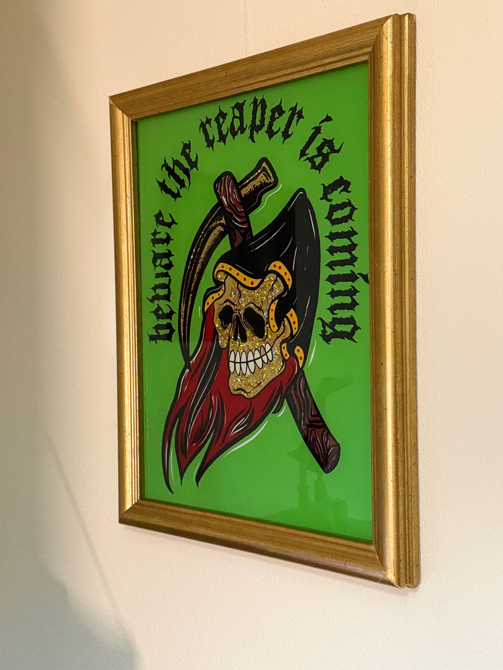The Reaper Is Coming | Reverse Glass Painting