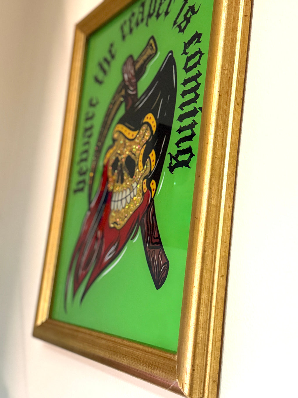 The Reaper Is Coming | Reverse Glass Painting