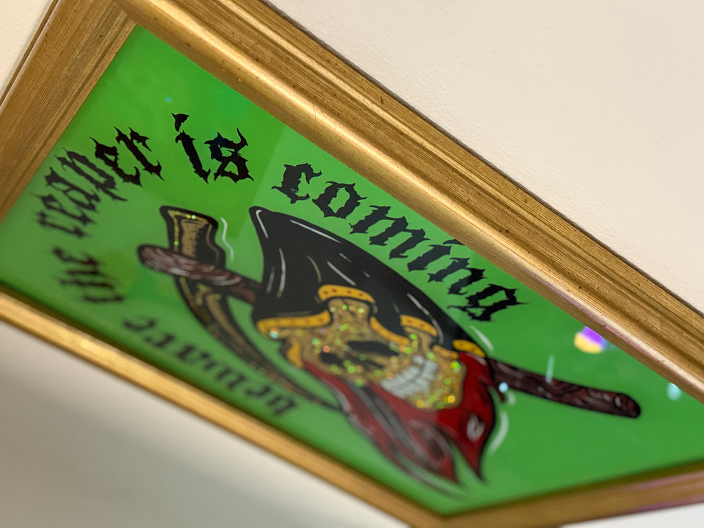 The Reaper Is Coming | Reverse Glass Painting