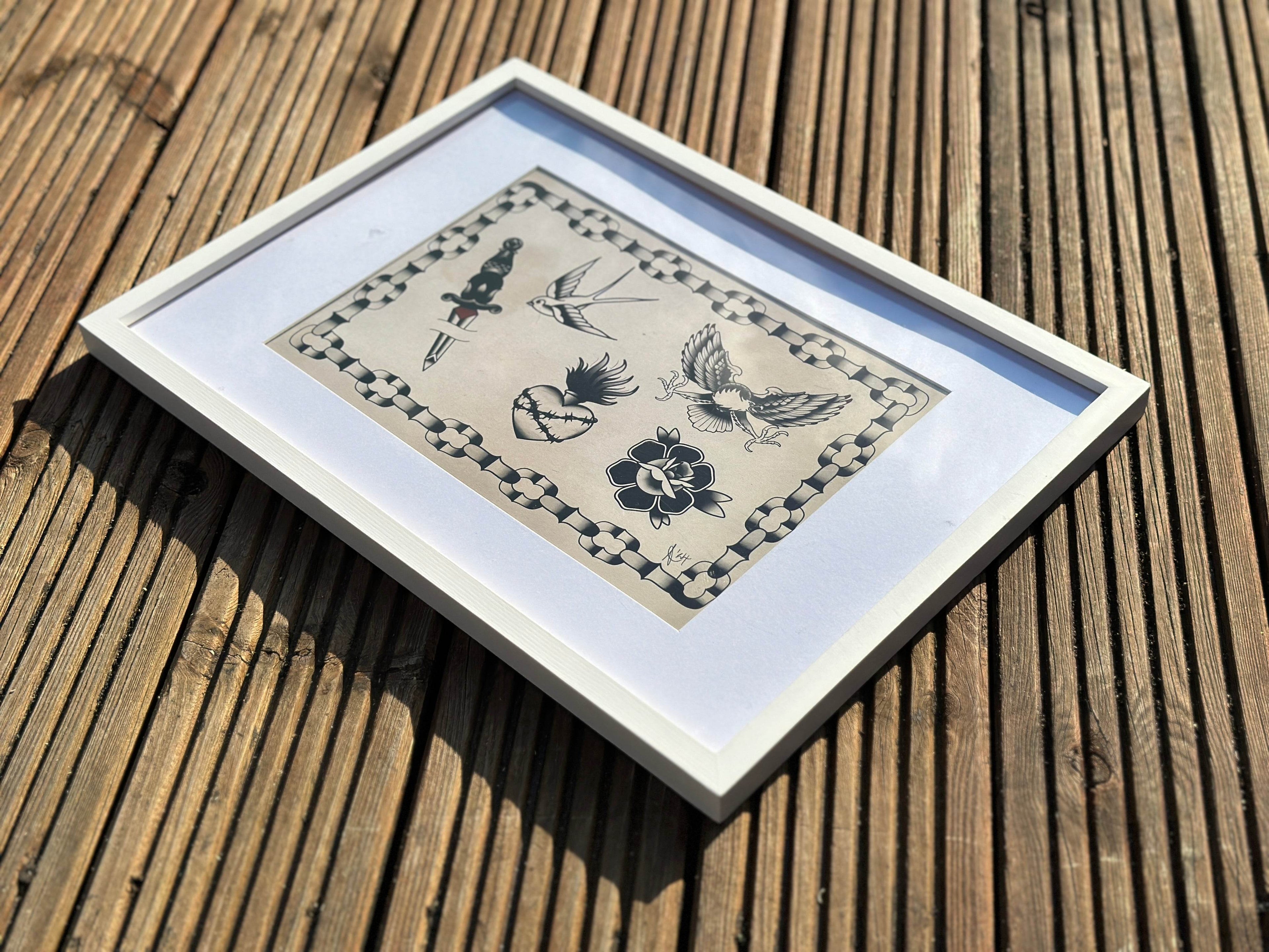 Traditional Tattoo Flash Sheet - Original Renegade