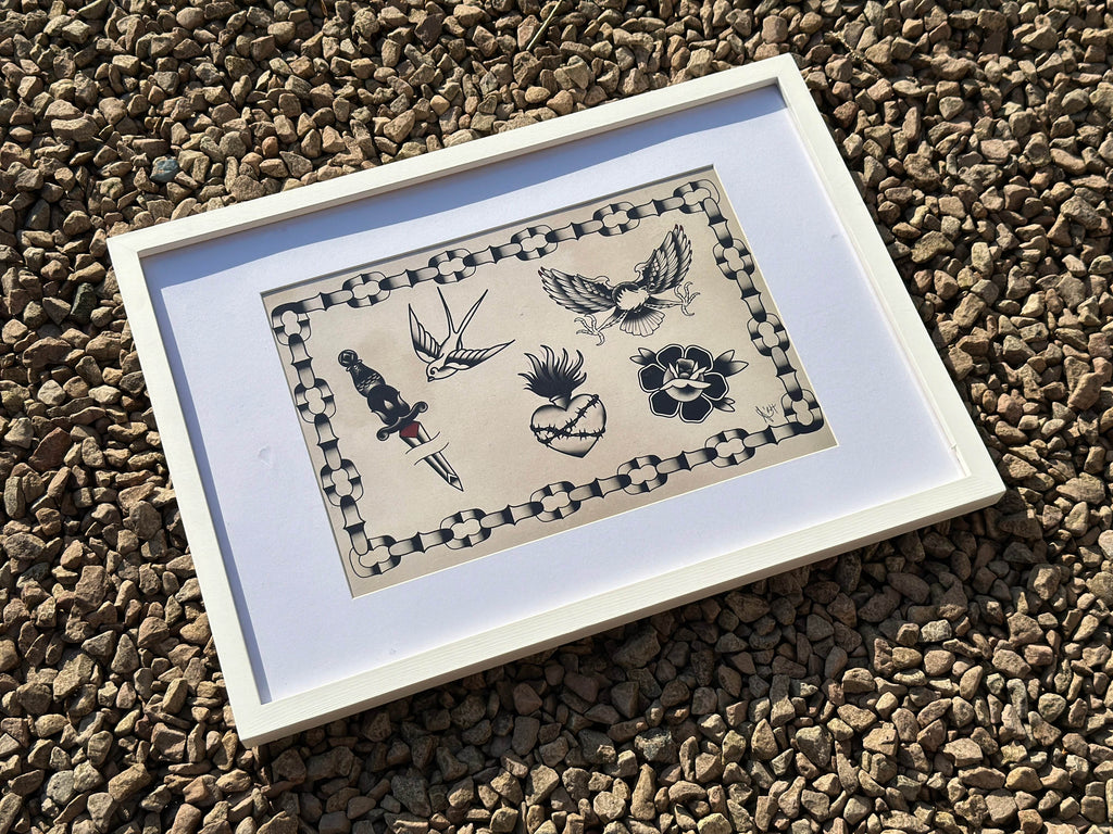 Traditional Tattoo Flash Sheet - Original Renegade