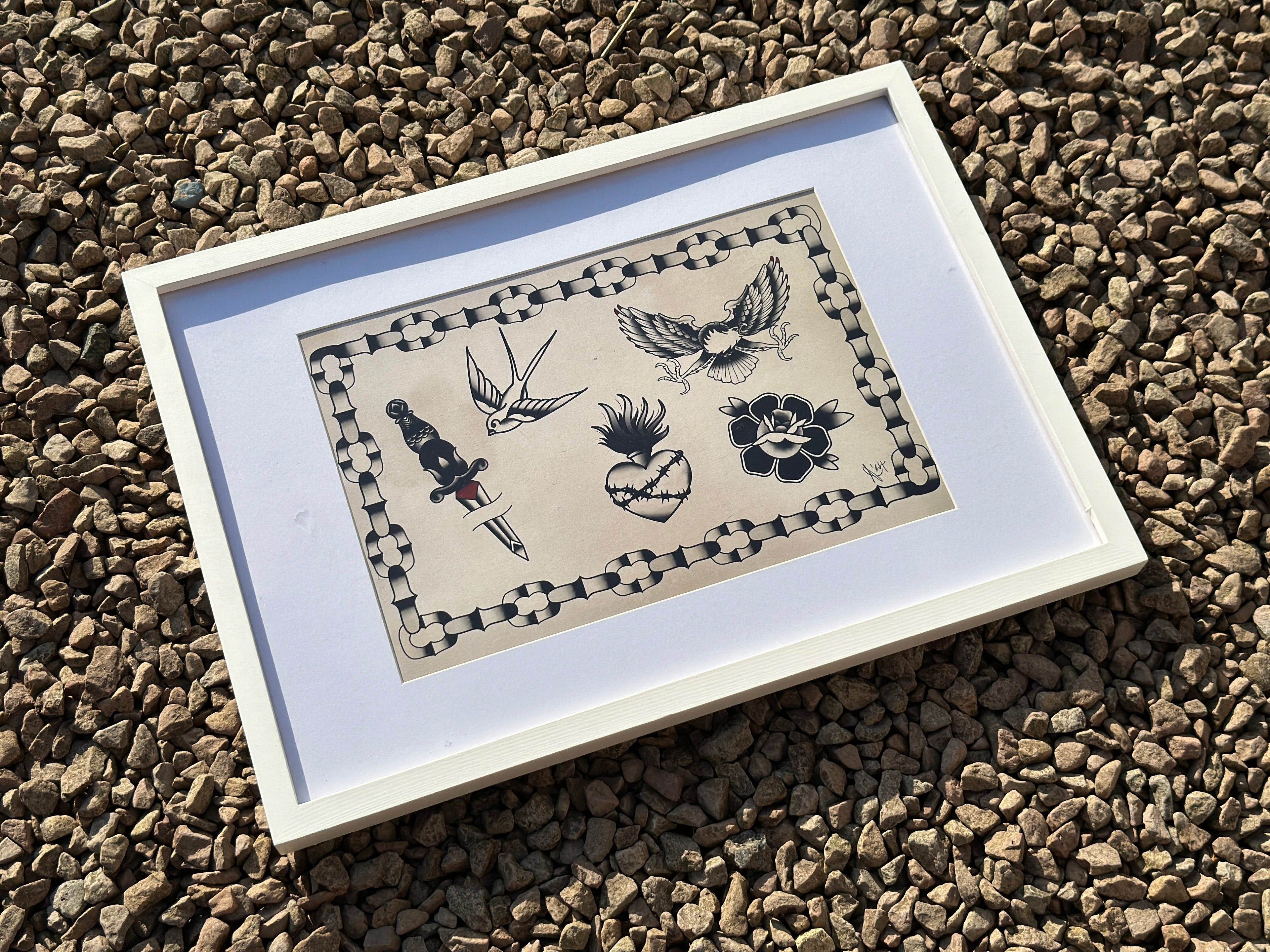 Traditional Tattoo Flash Sheet - Original Renegade