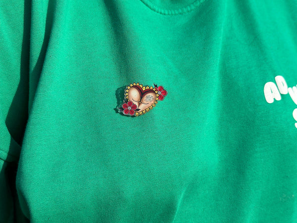 Heart Butt Pin Badge | Traditional Style Tattoo Art Badge Pin - Original Renegade