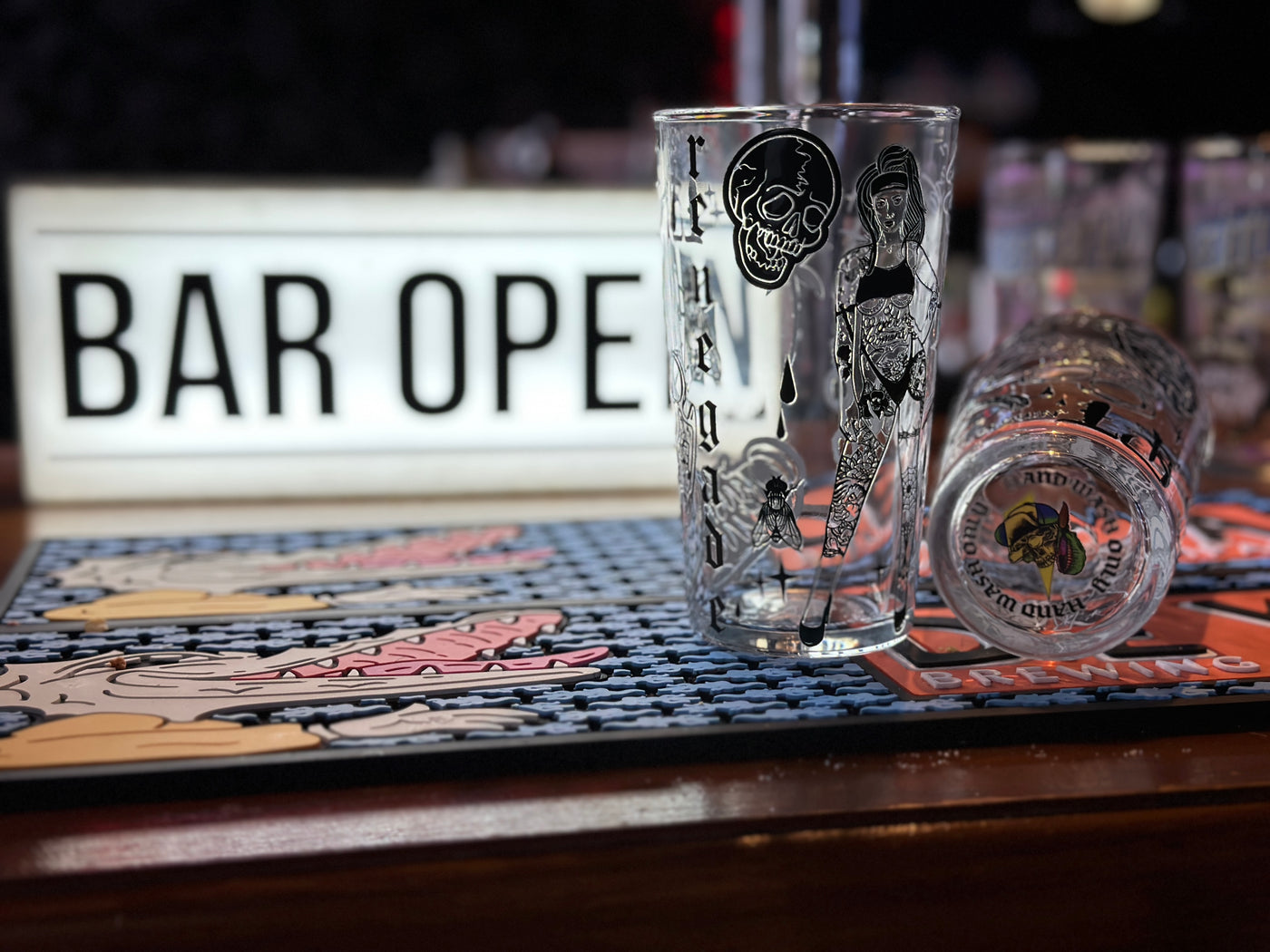 F**ck Luck pint glass — alternate view, Original Renegade