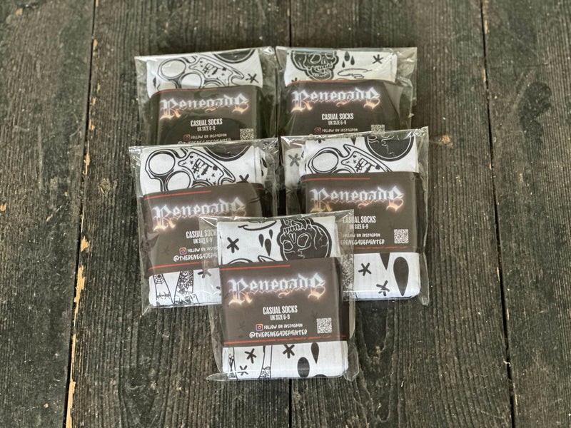 Tattoo flash socks — print detail, Original Renegade