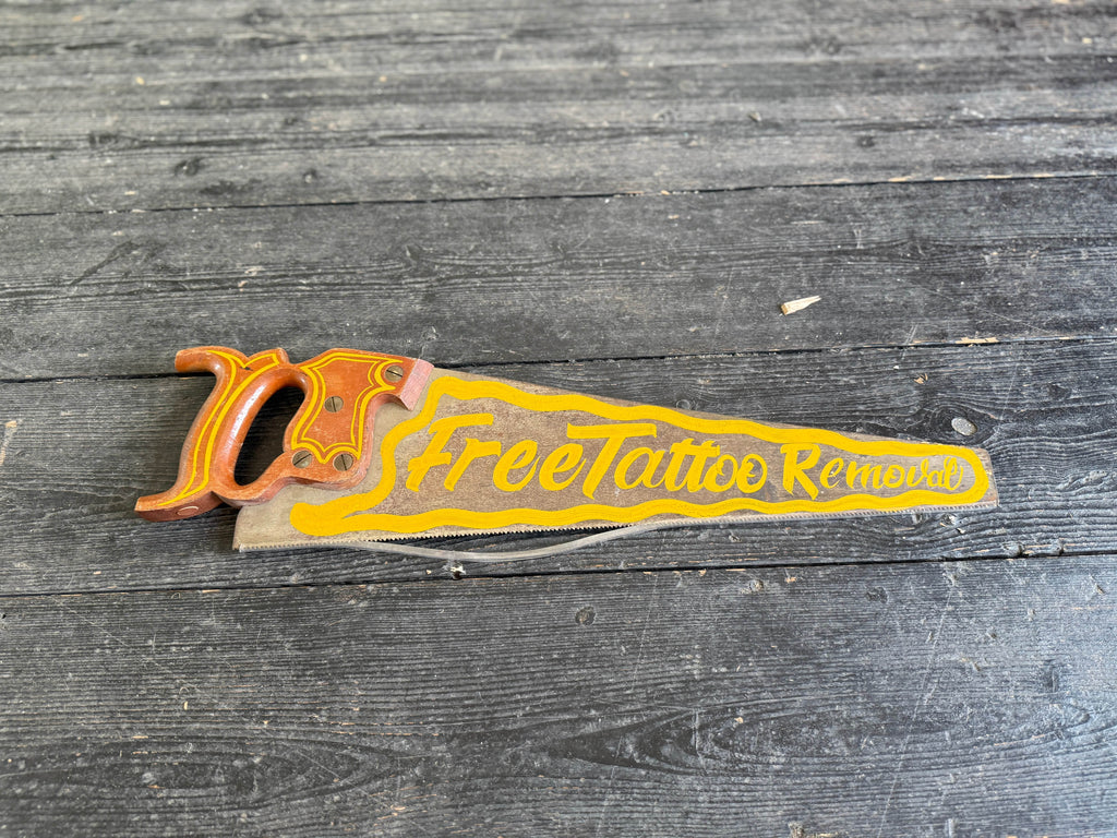Hand Painted Vintage Saw | Free Tattoo Fixer 2 - Original Renegade