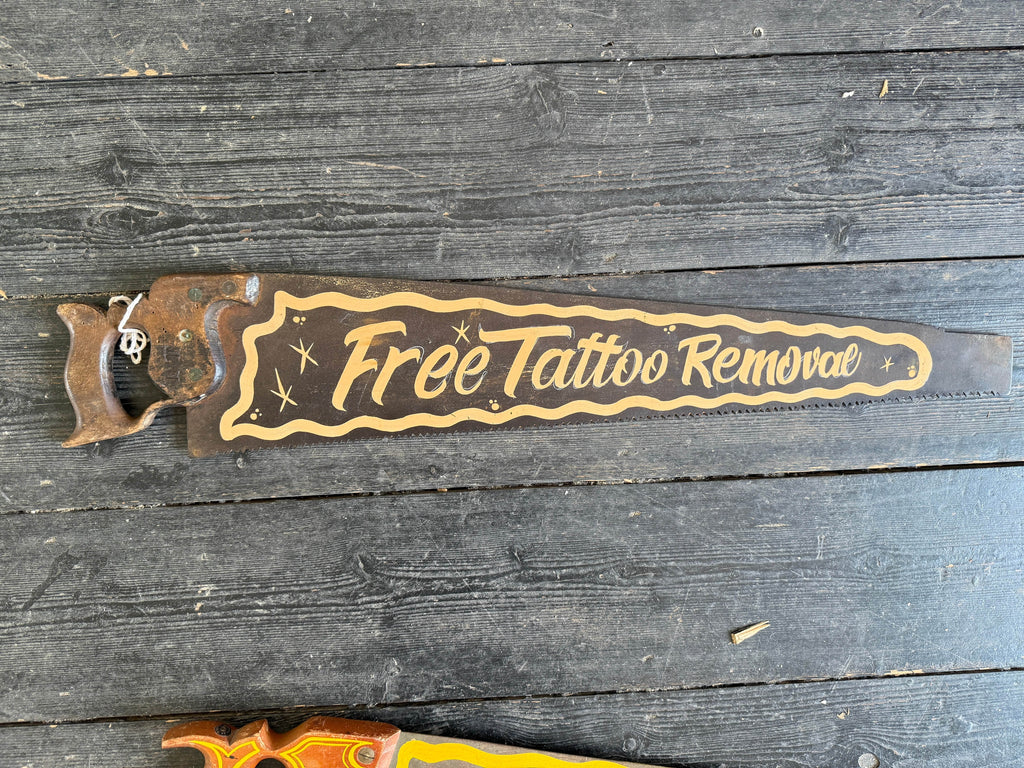 Hand Painted Vintage Saw | Free Tattoo Fixer 2 - Original Renegade