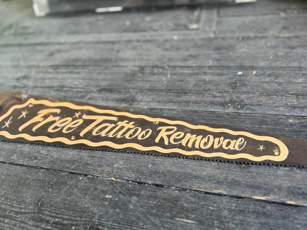 Hand Painted Vintage Saw | Free Tattoo Fixer 2 - Original Renegade