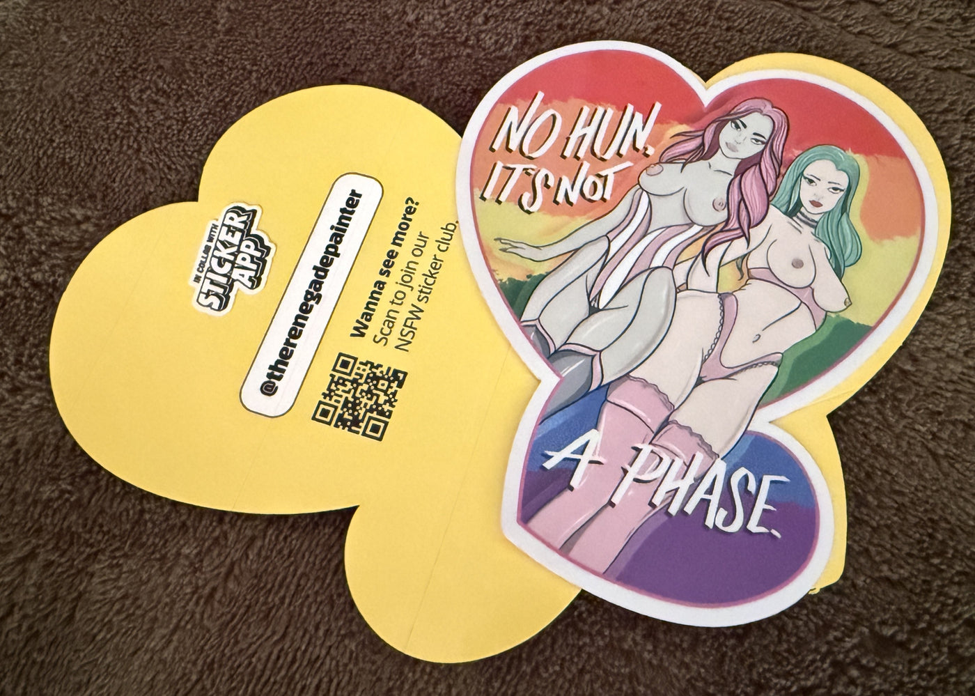 Not A Phase alternative sticker with original hand-drawn artwork