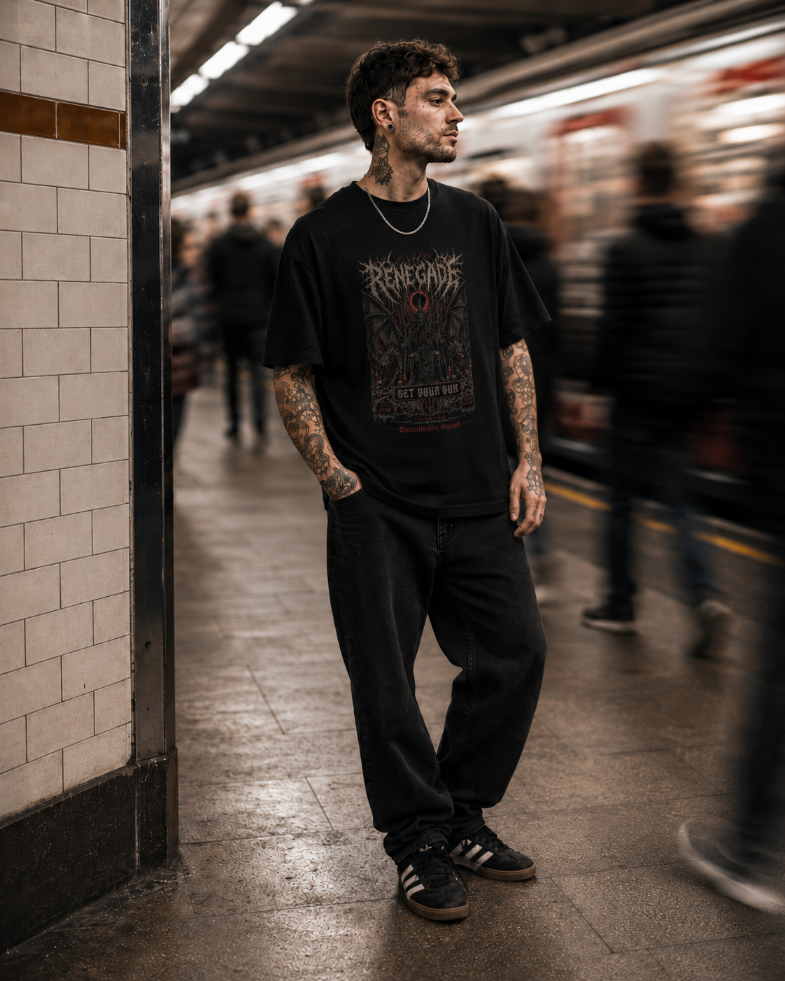 Get Your Own graphic tee full body tube station outfit photo - Original Renegade