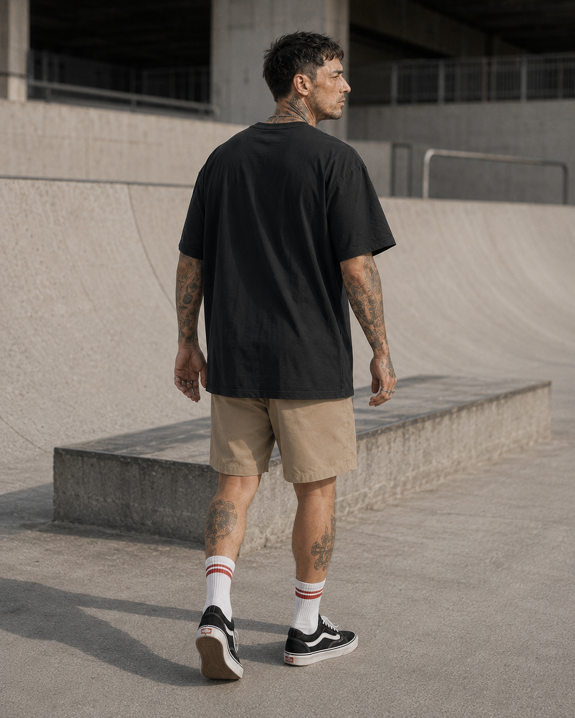 Renegade Dragon black graphic tee blank back lifestyle photo - Original Renegade