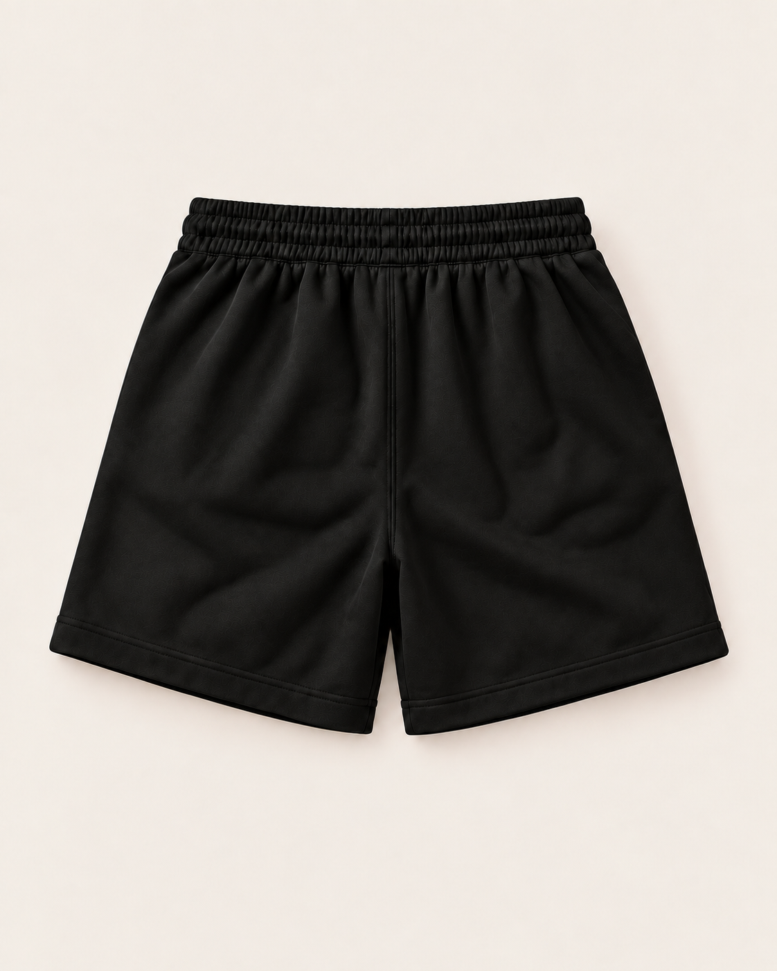 Original Renegade Swallow black relaxed fit shorts with mustard print, back view