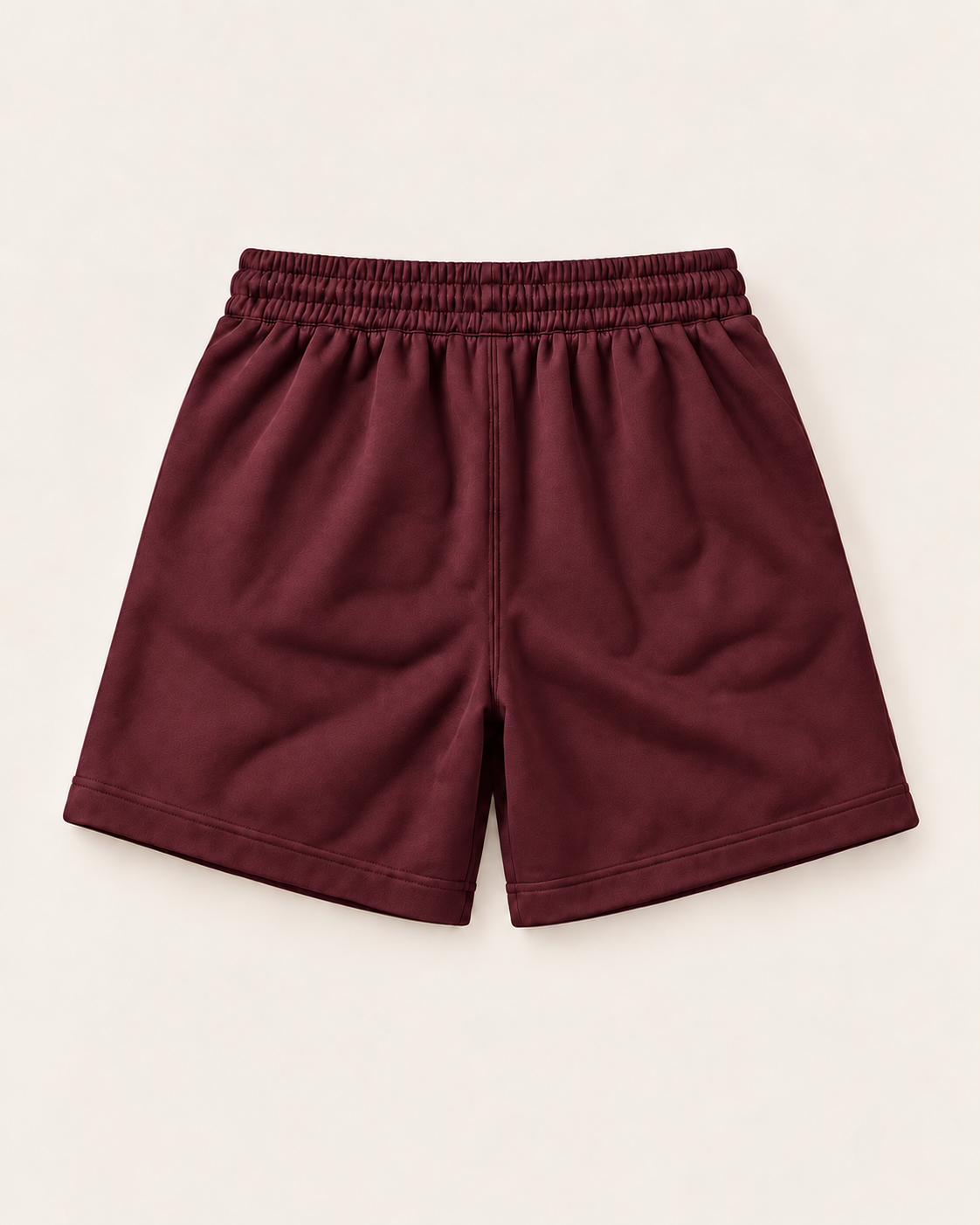 Maroon relaxed fit Original Renegade fleece shorts, back view