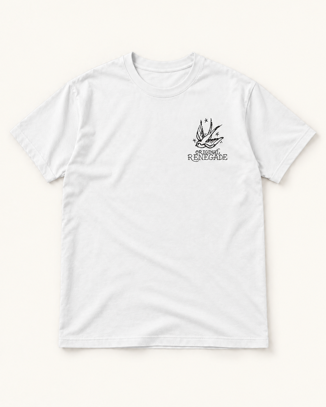 Original Renegade Swallow tee - white with black left chest print