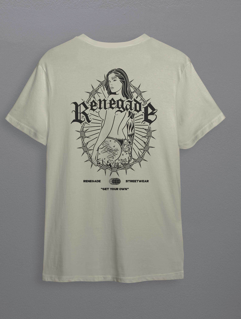 Black graphic tee back print product photo - Original Renegade