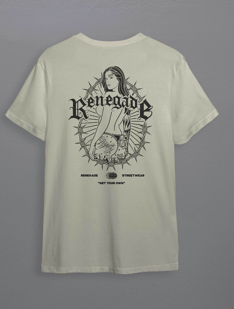 Black graphic tee back print product photo - Original Renegade