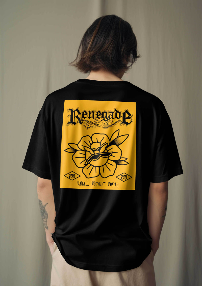 Classic Rose graphic tee — male model fit photo, Original Renegade