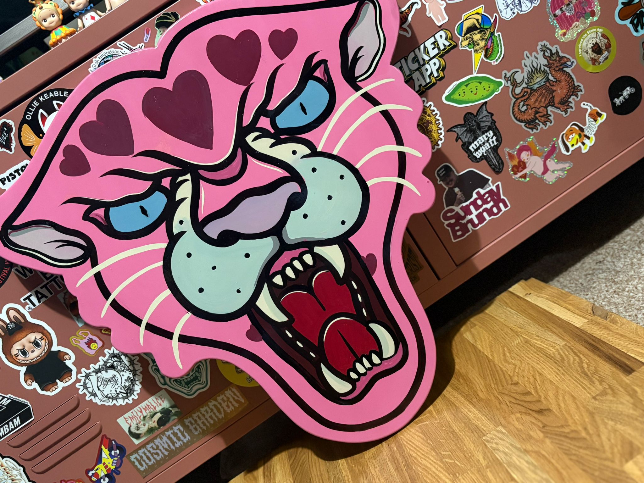 Heart Pink Panther Painting
