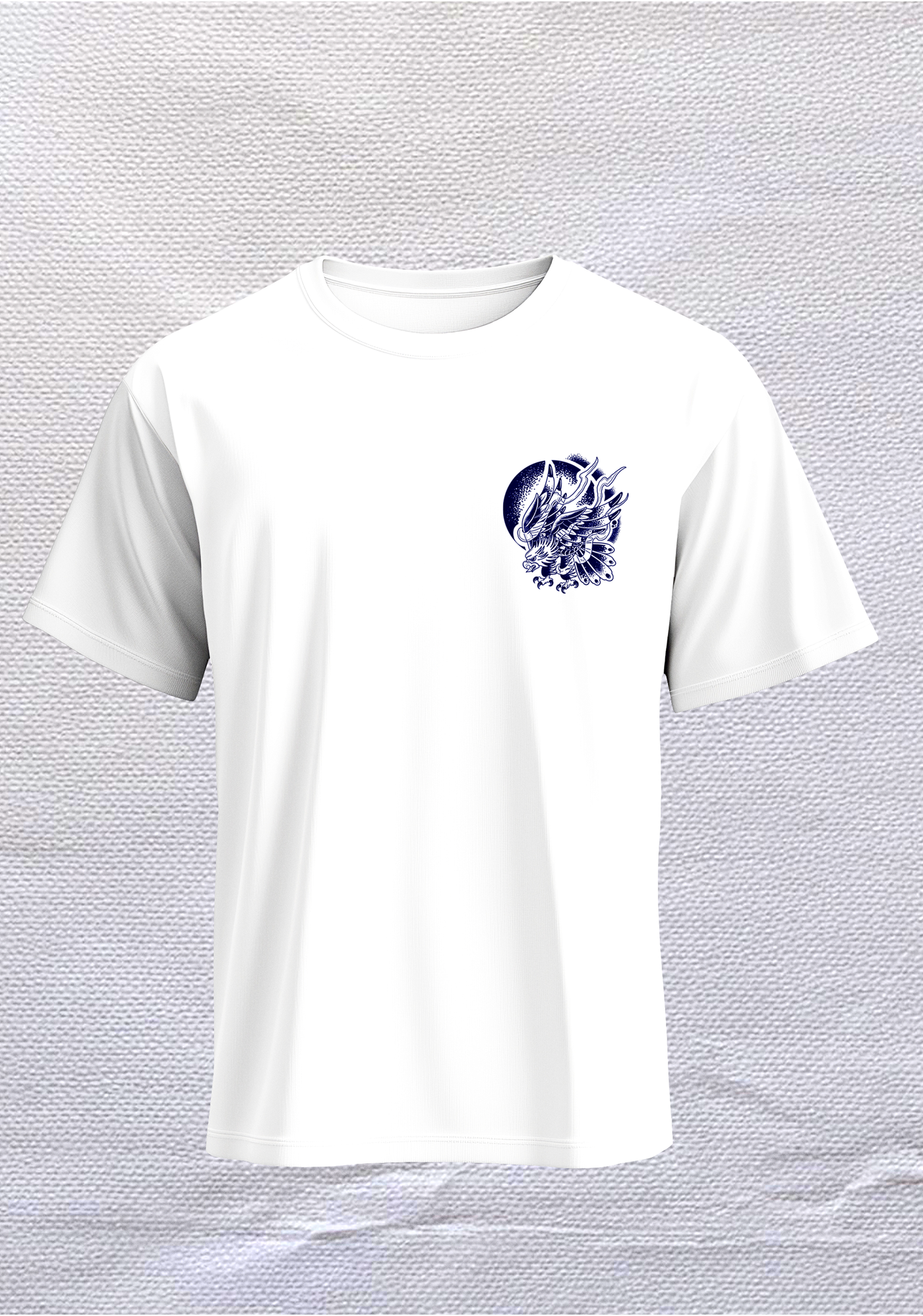 Old School Eagle graphic tee front print on white T-shirt - Original Renegade