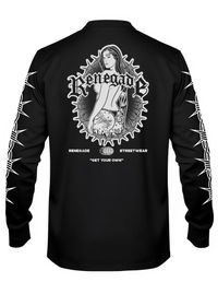 Trouble long sleeve graphic tee back print - Original Renegade