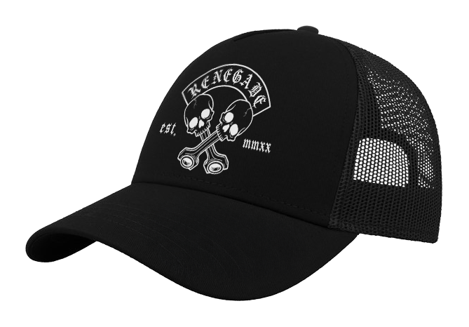 Renegade Piston Trucker Cap cutout showing the piston logo artwork.