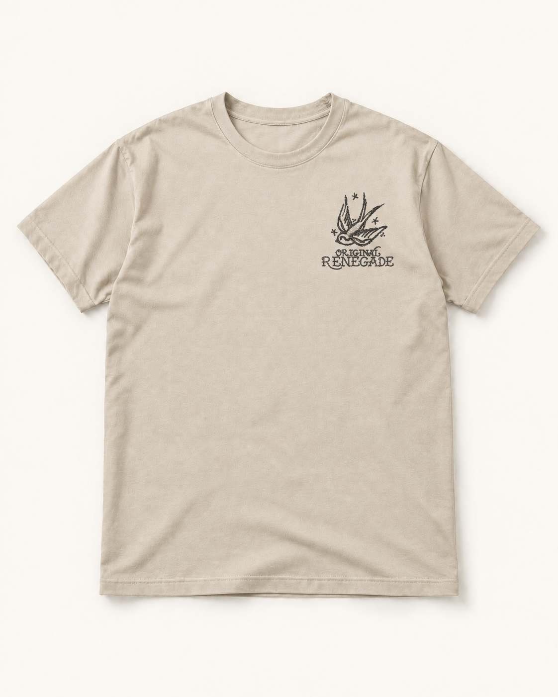 Original Renegade Swallow tee - stone with black left chest print