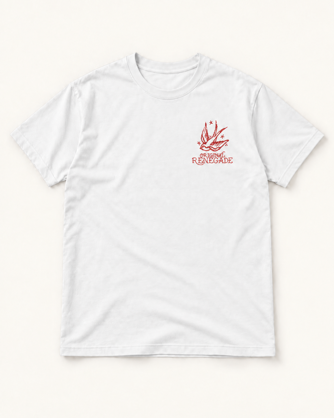 Original Renegade Swallow tee - white with red left chest print