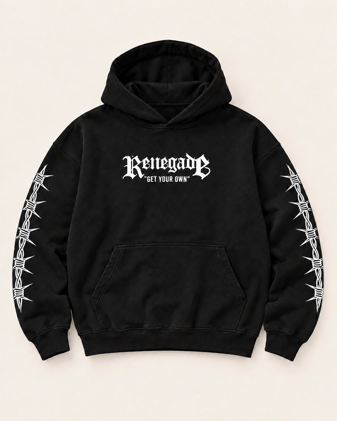 Trouble Graphic Hoodie regular fit, front view.
